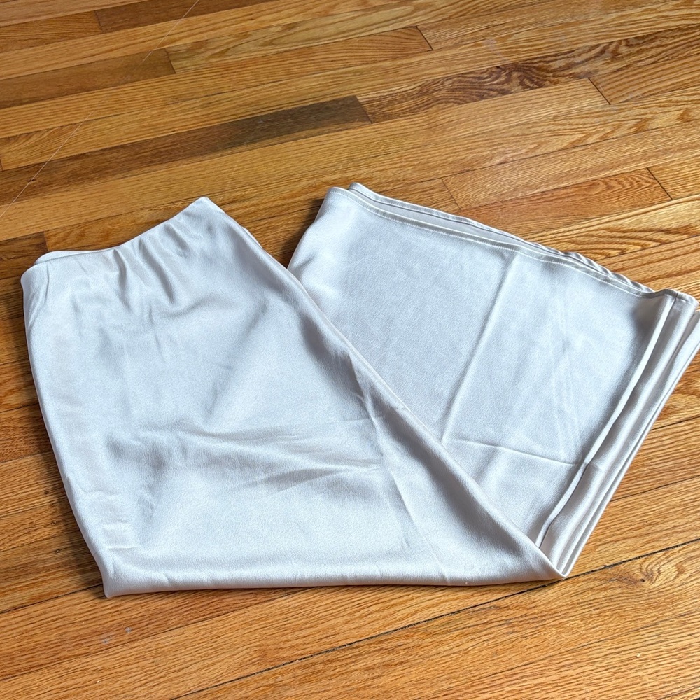 H&M tan silk skirt